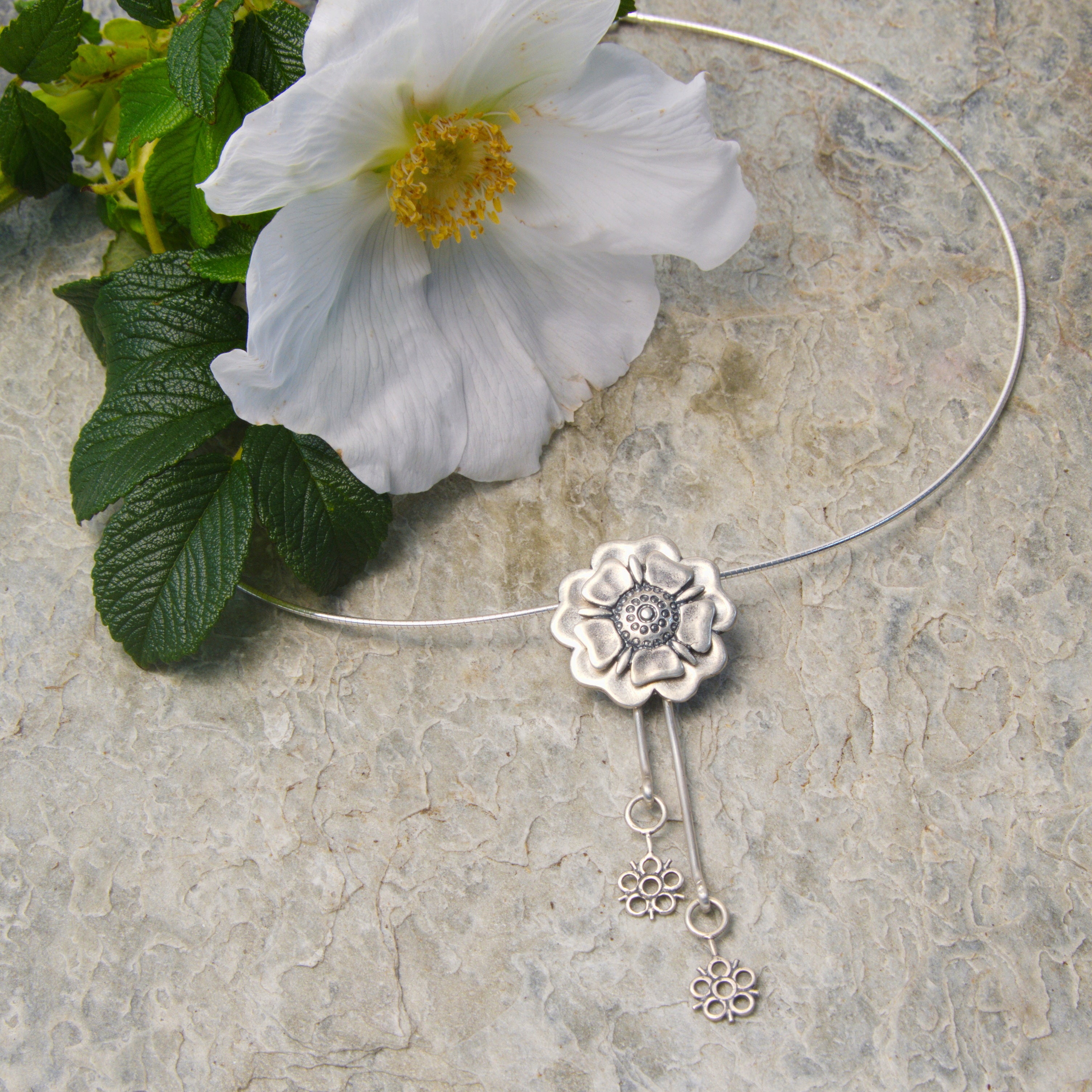 Rose charm for on sale necklace