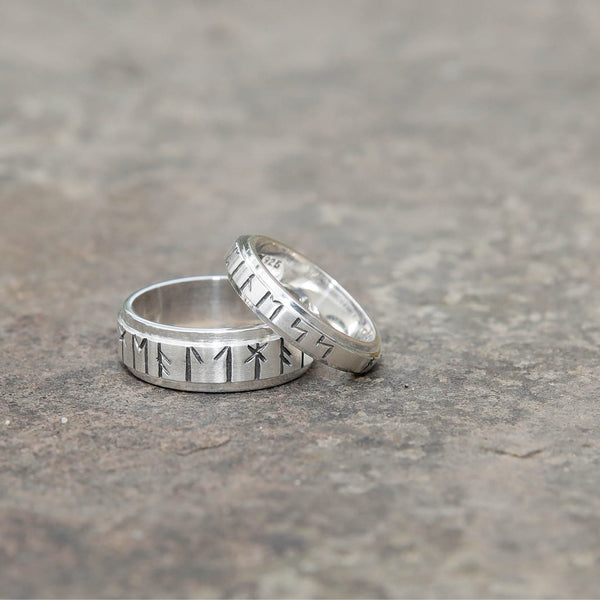 Runic Ring 4mm Silver – Aurora Orkney Jewellery
